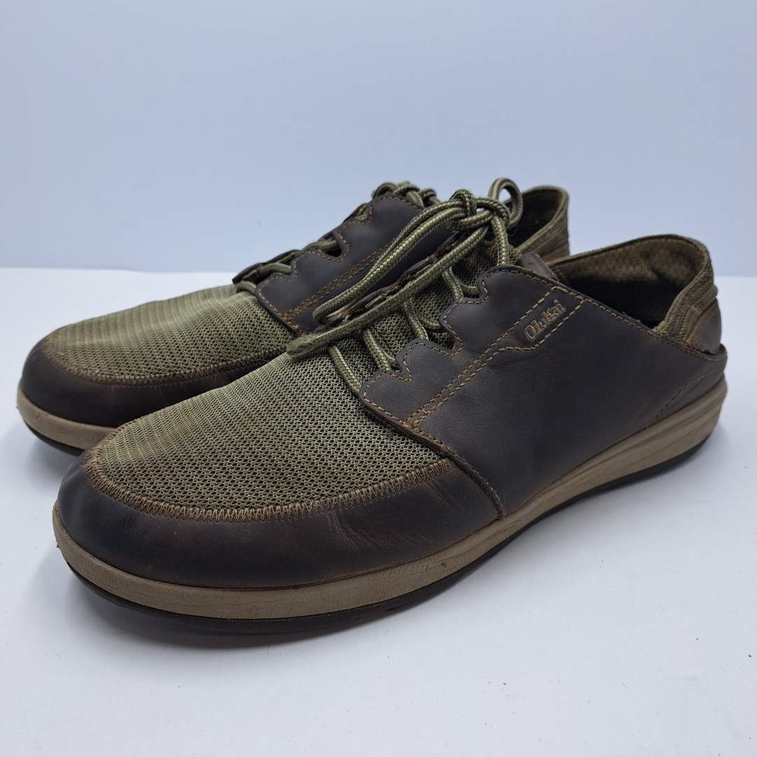 Olukai Makia Lace Sneaker Clay/Kona 10.5 Leather Upper  display picture 1