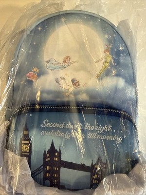 Loungefly Disney Peter Pan Second Star Glow-In-The-Dark Mini Backpack NEW!