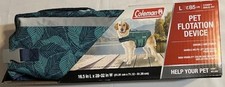 Coleman Blue Leaf Patter Pet Flotation Dog Vest - Life Jacket - Size L to 85 Lbs