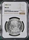 1882-S Morgan Dollar NGC Certified MS62
