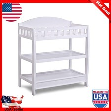 Wood Children Infant Changing Table W/Pad 2 Open Storage Easy Assembly Sturdy