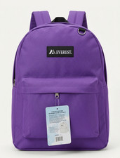 Sac à dos violet Everest sac de voyage scolaire randonnée en plein air neuf 16x13x6