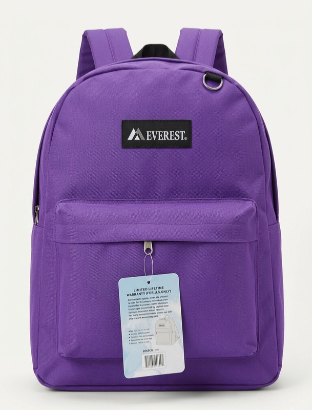Everest Purple Backpack School Travel Bag Outdoor Hiking New 16x13x6