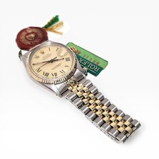 W/Box Rolex Datejust 36 mm Two Tone Champagne Buckley Jubilee Watch 16013 1979 3