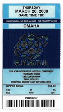 3/20/08 NCAA Mens Basketball Omaha Ticket Stub Kansas State Wildcats Win