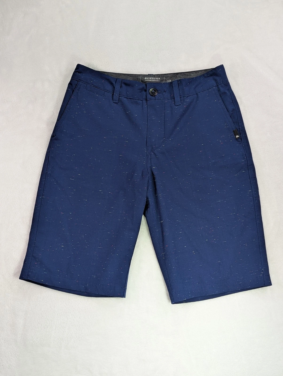 Quiksilver Amphibian DryFlight Board Shorts Men 27 Navy Blue Speckled Hybrid