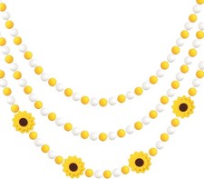 Spring Pompom Flower Garland Daisy Sunflower Banner Party Decor Yellow 3