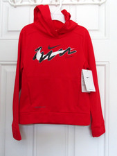 New Boy's Nike Therma-FIT Pullover Fleece Lined Hoodie Size 5 Red 38
