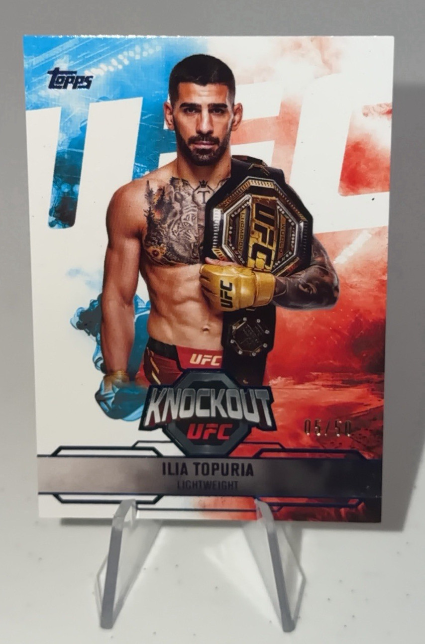 2025 Topps UFC Knockout Ilia Topuria Knockout Blue /50 #69