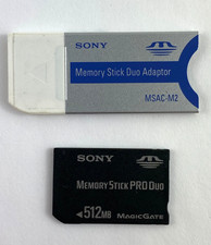 Sony Memory Stick Duo Adapter MSAC-M2 w/ 512MB Sony Memory Stick PRO Duo