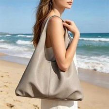 Oversized Soft Leather Hobo Tote Shoulder Bag Casual Handbag Purse
