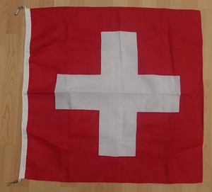 Army flag, single-layer with carabiners, size 78x76 cm/ 30.7x29.9 in, Swiss Army