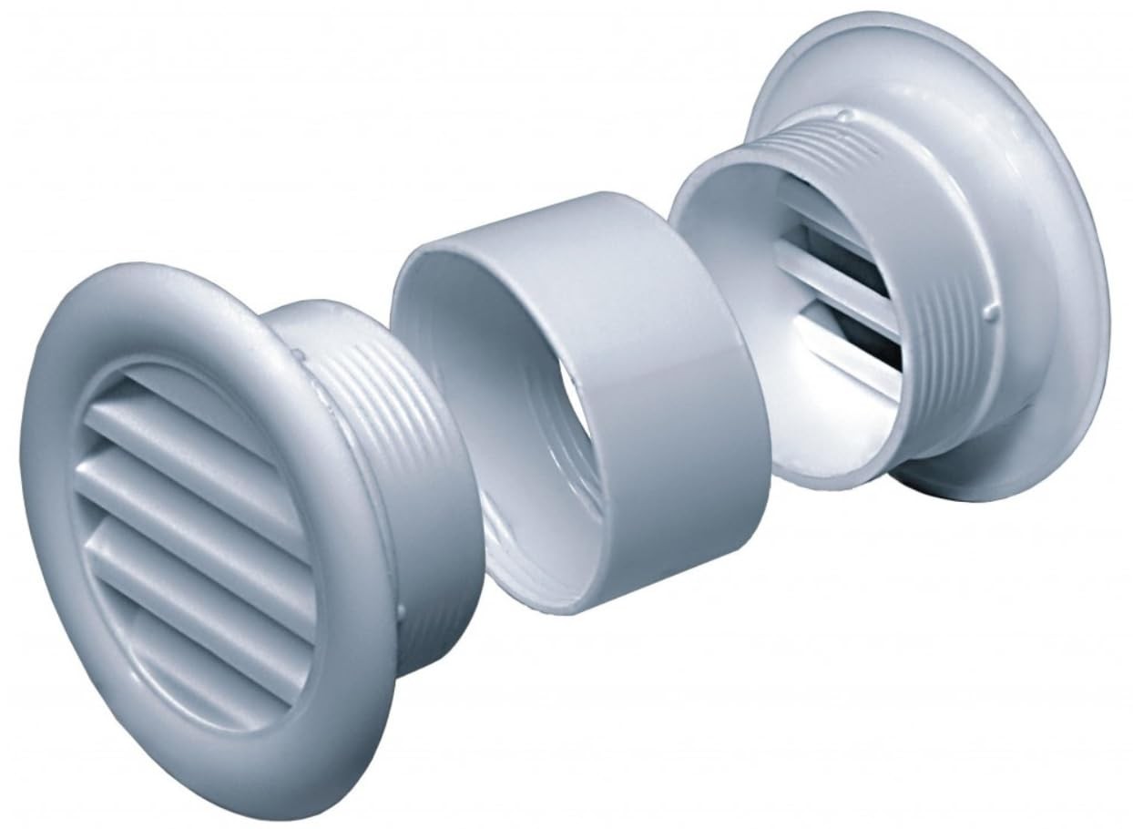 Grille d'aération ronde blanche Ø 40 mm T71w lot de 2 avec moustiquaire intégrée