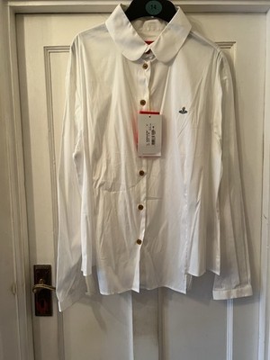 New VIVIENNE WESTWOOD RED LABEL White Cotton Blend Blouse Shirt,46
