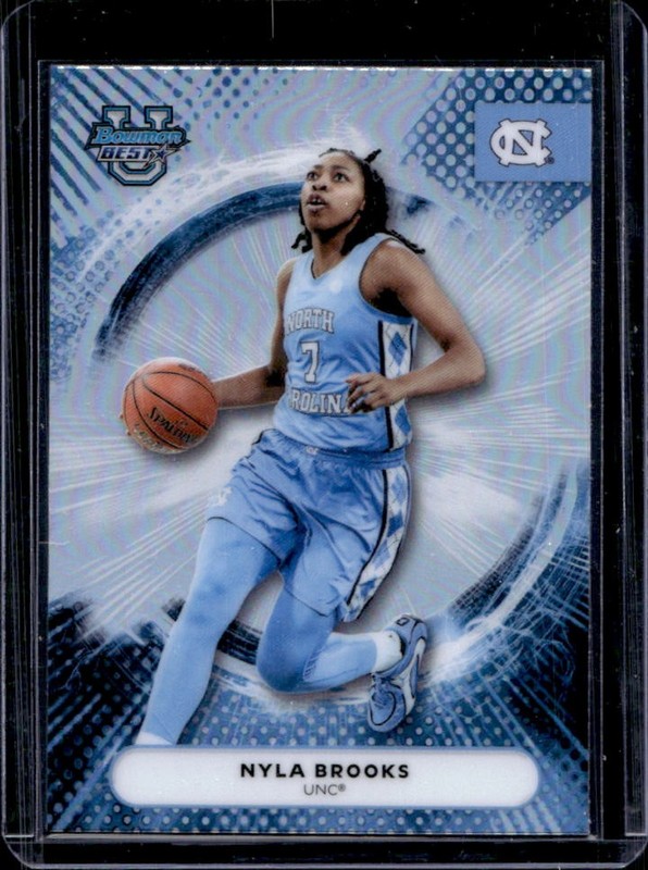 2025-26 Bowman Best University Nyla Brooks Refractor #71 Tar Heels