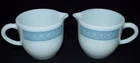 2 Vintage Corning Decor Table Ware 722 USA Creamers LANCASTER Milk Glass Pyrex