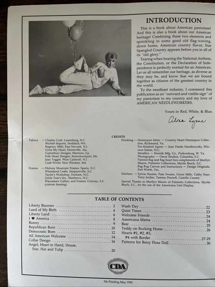 Star Spangled Country - Alma Lynne Cross Stitch Patterns ALX-66 1987 - Patriotic - Image 2 of 3