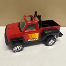 Tonka Pickup Truck Red Black Step Side Pressed Steel 9"L VTG 1979 See Pics Used