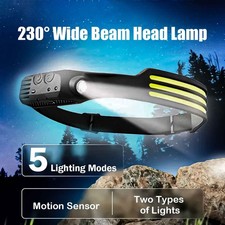 1-5 Pack LED Headlamp 5 Modes Waterproof for Hiking, Camping, Running