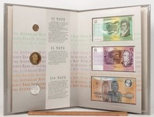 Australia: 1988 $2 HH, $5, $10 deluxe 3-Coin 3-Note Set Inc LQG LAST PREFIX $2  