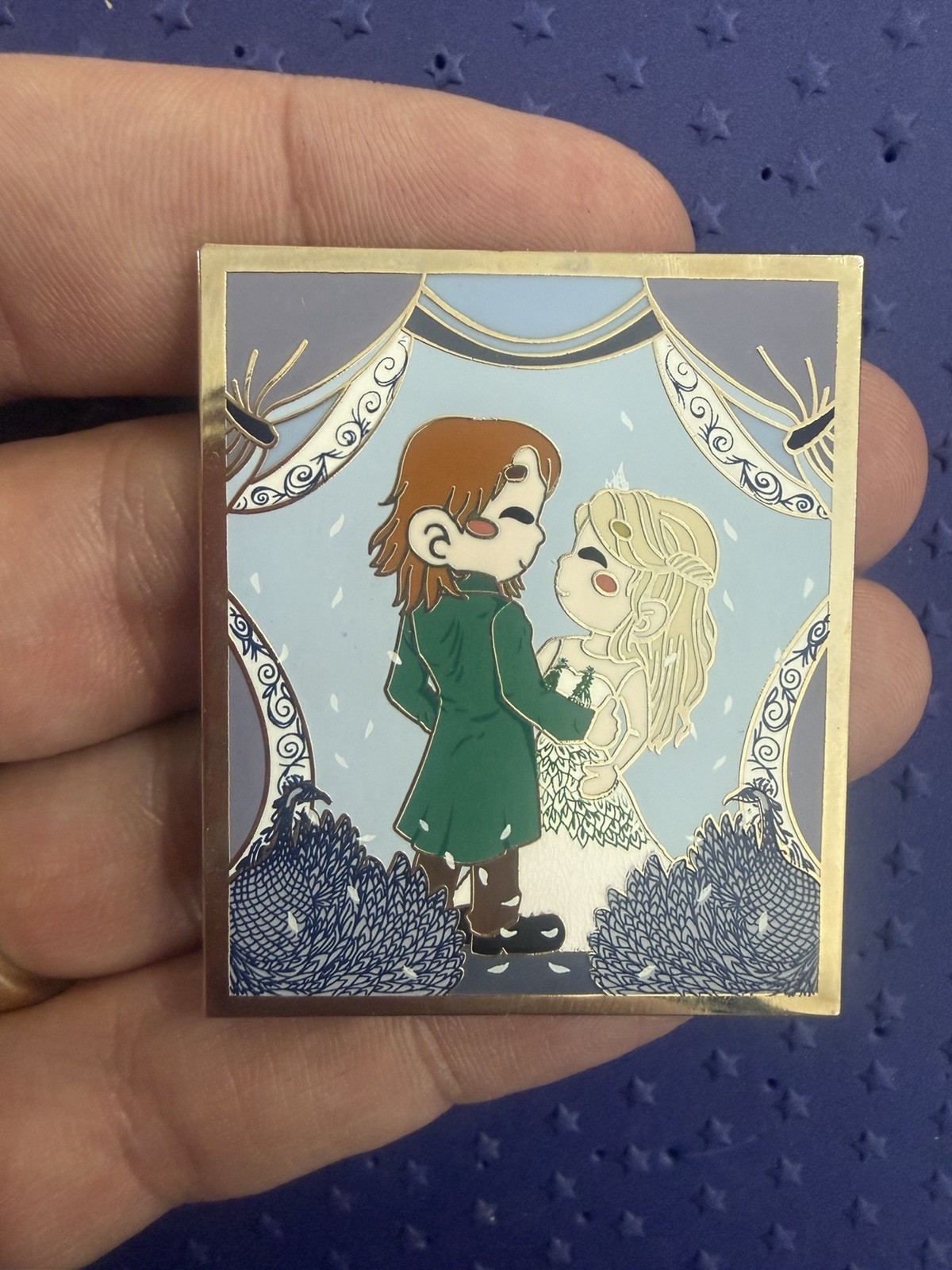 Harry Potter Bill Weasley y Flor Delacour Boda Chibi Fantasía Prendedor LE 45