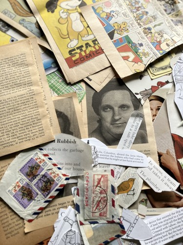Lotto effimeri di carta vintage giornale spazzatura media misti scrapbooking carta artigianato - Foto 14 di 15