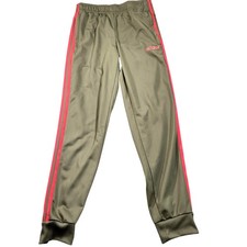 Adidas Track Pants Mens Small Green 3-Stripes Joggers Zip Pocket Cuffed EB3996