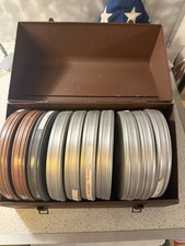 Vintage 16mm Film Reel Lot 10 Empty Reels Canada Europe Washington label Case