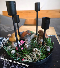 Schwarz Metall Adventskranz Kerzenhalter Kerzentablett Kerzenteller Kerzenschale