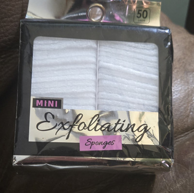 Mini Facial Scrub Sponges White 50 Count for Face