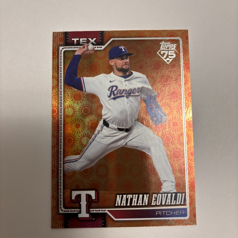 2026 Topps Series 2 - Nathan Eovaldi Holiday Sun Foil #355 Rangers