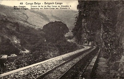 Belgian Congo Bas-Congo Railway Line Kilometer 5 1910s PC