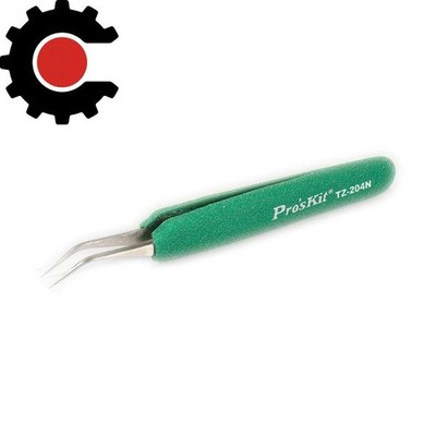 Eclipse Tools Pro'sKit Tweezer, ESD-Safe, Soft-Grip, Fine Tip Curved