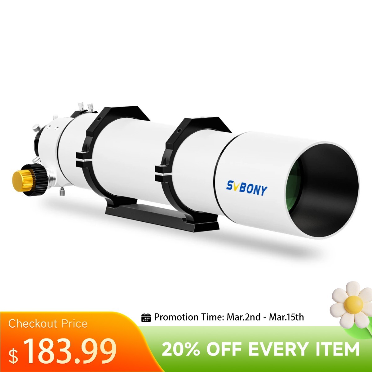 Svbony Sv48P 102Mm F/6.5 Telescope Astronomical Professional For Observation