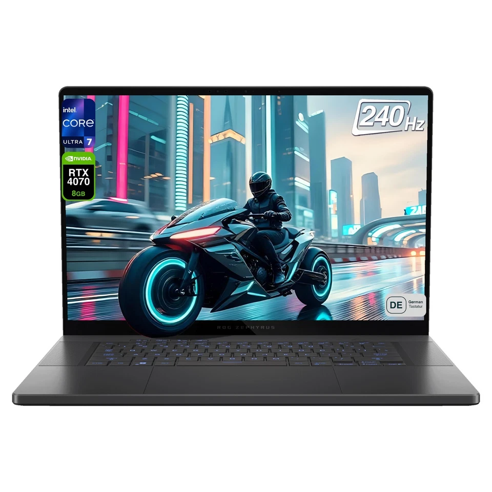 ASUS ROG Zephyrus 16 Gaming Laptop,7-155H, 16" WQXGA, RTX 4070, QWERTZ Tastatur
