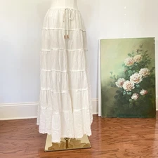 Free People Tiered Maxi Skirt Medium Boho Coastal Cottagecore Ethereal Fairy