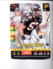 1995 Donruss Red Zone CLAY MATTHEWS Atlanta Falcons Rare Card
