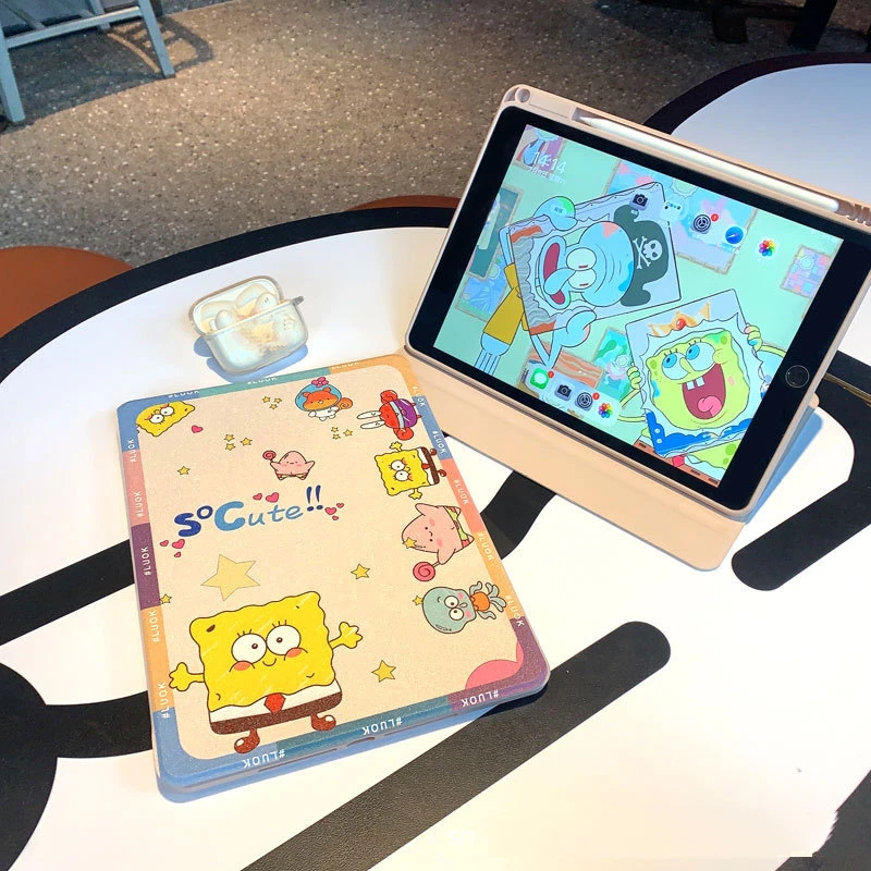 360 Rotation Cartoon Bob Smart Case For iPad7/8/9/10th 10.2 10.9 Air6 Pro11 2024 - Image 4 of 4