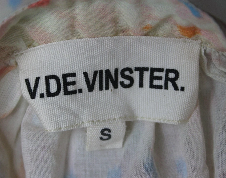 V.De. Vinster Long 1/2 Button Front Shirt Dress Size S Geometric Pattern Pockets - image 4 of 4