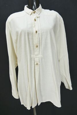 Traditional shirt Alpenland Bavaria slip shirt light cotton white ruffles size L 42