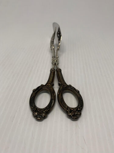 Vintage Sterling Silver Handled Pastry Serving Scissor Tongs FREE SHIPPING - Picture 8 of 8