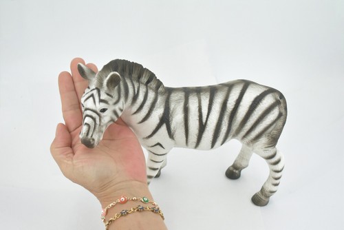 Zebra, Large Soft Rubber Animal, Toy, Kids, Realistic Model 11" ABC19 BB300 - 第 2/9 張圖片