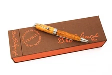 Jean Pierre Lepine Indigo Murano Yellow Orange Mini Ballpoint Pen - Floor Model