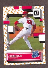 2022 Donruss Baseball Josiah Gray Rated Rookie #42 On Fire Parallel /75
