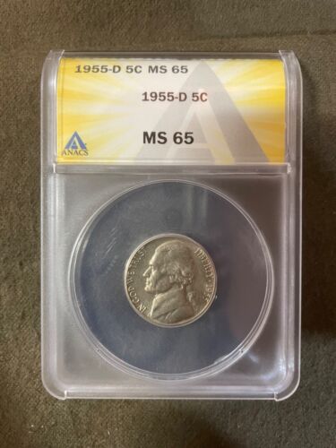 1955 D Jefferson Nickel ANACS MS65