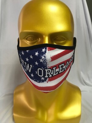 NEW ORLEANS MARDI GRAS ART DESIGNED FACE MASK REUSABLE AND WASHABLE