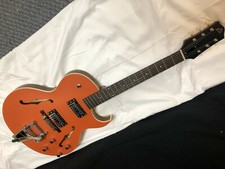 The Loar Thinbody Archtop Electric Guitar Hollowbody New - Orange Lh-306t Bigsby