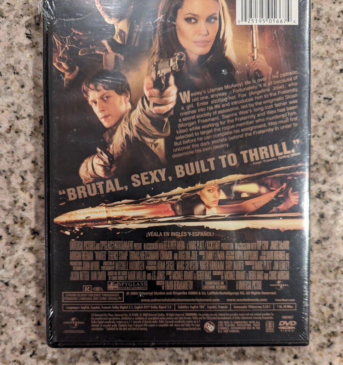 Wanted (DVD, 2008) Morgan Freeman, Angelina Jolie, James McAvoy