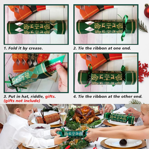 Popmanko 30 Packs Christmas Crackers, Make Your Own Christmas Crackers Kit, D... - Picture 7 of 12