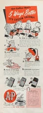 A&P Coffee 5 Ways Better WWII Vintage 1945 Print Ad #1354